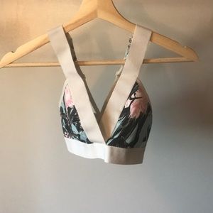 Flowered printed Nike sports bra